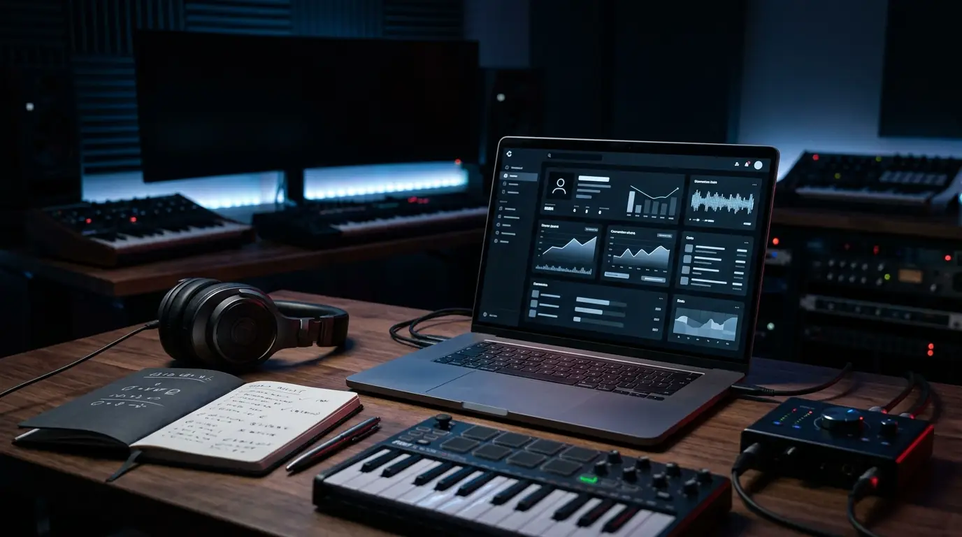 Producer desk with BeatStars profile checklist workflow