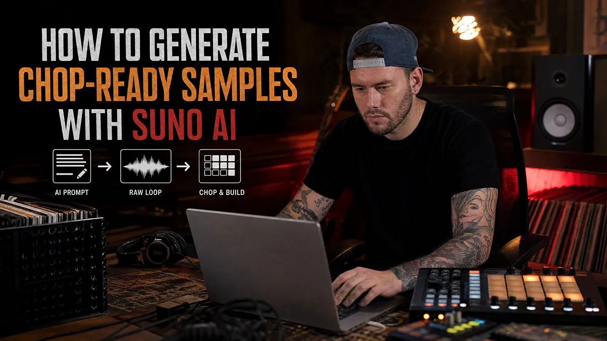 NormaProds workflow for generating chop-ready samples with Suno AI